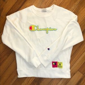 White Reverse Weave Champion Sweatshirt